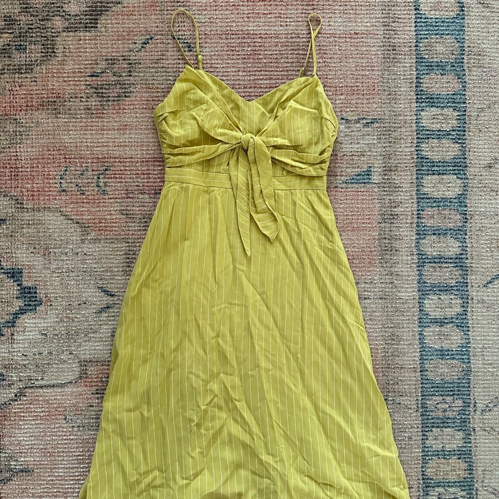 Elegant Yellow Spaghetti Strap Dress